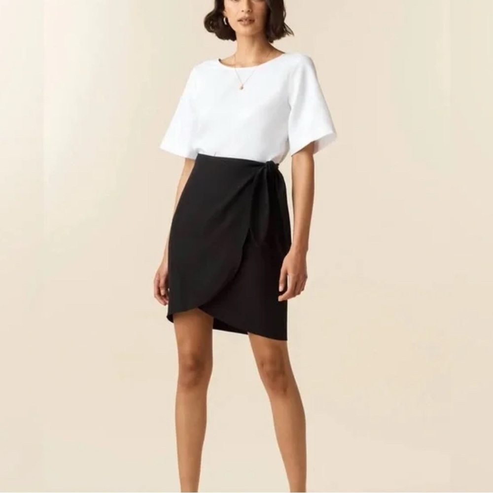 NWT Vetta | Capsule Black Wrap Skirt Size Small Tencel‎ Office Career Minimalist